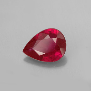 Rubis rouge naturelle en forme de poire, 1,18 ct, VS-SI