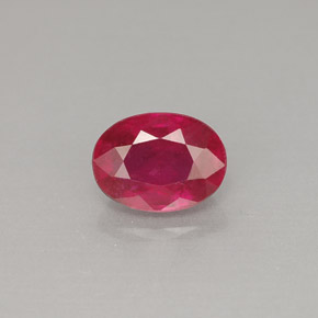 Rubis rouge naturelle coupe ovale, 1,26 ct, VS-SI