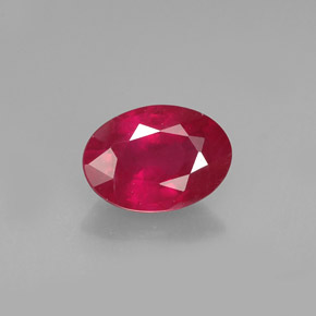 Rubis rouge naturelle coupe ovale, 1,07 ct, VS-SI