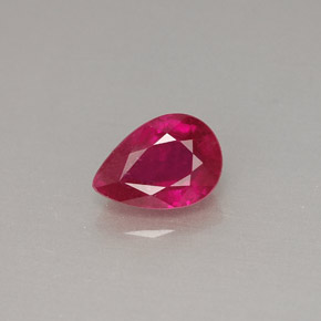 Rubis rouge naturelle en forme de poire, 1,00 ct, VS-SI