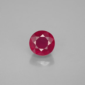Rubis rouge naturelle coupe roude, 0,89 ct, VS-SI