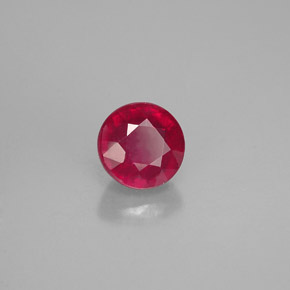 Rubis rouge naturelle coupe roude, 0,82 ct, VS-SI