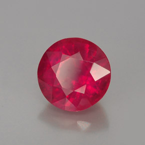 Rubis rouge naturelle coupe roude, 1,71 ct, VS-SI