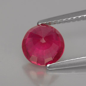 Rubis rouge naturelle coupe roude, 1,71 ct, VS-SI