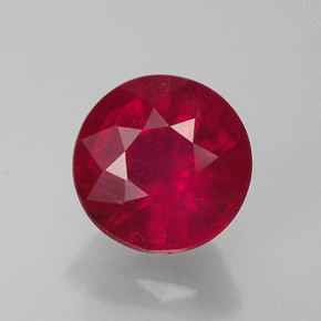 Rubis rouge naturelle coupe roude, 1,82 ct, VS-SI