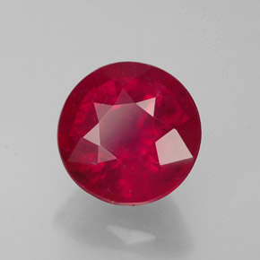 Rubis rouge naturelle coupe roude, 1,82 ct, VS-SI