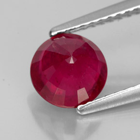 Rubis rouge naturelle coupe roude, 1,82 ct, VS-SI