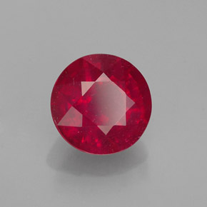 Rubis rouge naturelle coupe roude, 1,56 ct, VS-SI