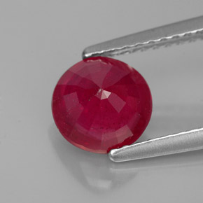 Rubis rouge naturelle coupe roude, 1,56 ct, VS-SI