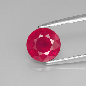 Rubis rouge naturelle coupe roude, 1,84 ct, VS-SI