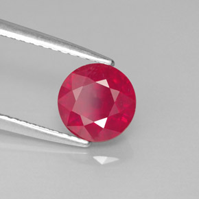 Rubis rouge naturelle coupe roude, 1,84 ct, VS-SI