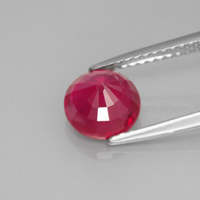 Rubis rouge naturelle coupe roude, 1,84 ct, VS-SI