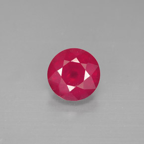 Rubis rouge naturelle coupe roude, 1,40 ct, VS-SI
