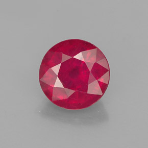 Rubis rouge naturelle coupe roude, 1,63 ct, VS-SI