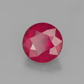 Rubis rouge naturelle coupe roude, 1,63 ct, VS-SI