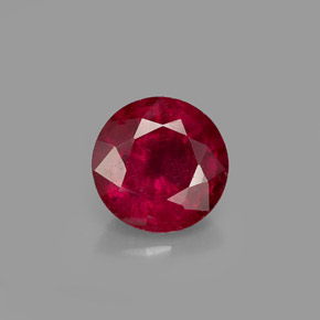 Rubis rouge naturelle coupe roude, 1,72 ct, VS-SI