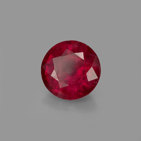 Rubis rouge naturelle coupe roude, 1,72 ct, VS-SI
