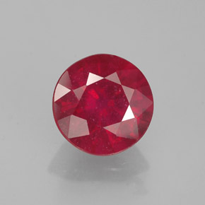 Rubis rouge naturelle coupe roude, 1,47 ct, VS-SI