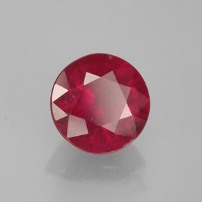Rubis rouge naturelle coupe roude, 1,47 ct, VS-SI
