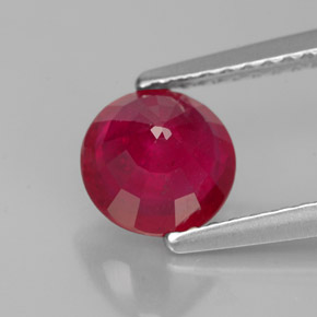 Rubis rouge naturelle coupe roude, 1,47 ct, VS-SI