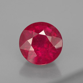 Rubis rouge naturelle coupe roude, 1,19 ct, VS-SI
