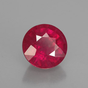Rubis rouge naturelle coupe roude, 1,19 ct, VS-SI
