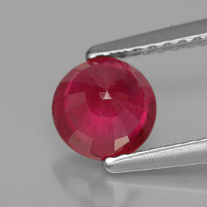 Rubis rouge naturelle coupe roude, 1,19 ct, VS-SI