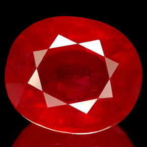 Rubis rouge naturelle coupe ovale, 10,26 ct, VS-SI