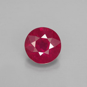 Rubis rouge naturelle coupe roude, 1,06 ct, VS-SI