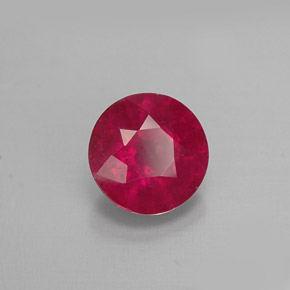 Rubis rouge naturelle coupe roude, 1,06 ct, VS-SI