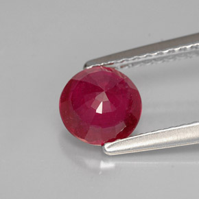 Rubis rouge naturelle coupe roude, 1,06 ct, VS-SI