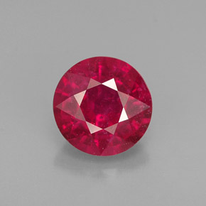Rubis rouge naturelle coupe roude, 1,09 ct, VS-SI