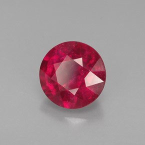 Rubis rouge naturelle coupe roude, 1,09 ct, VS-SI