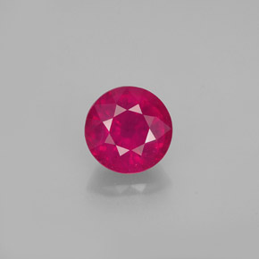 Rubis rouge naturelle coupe roude, 1,35 ct, VS-SI