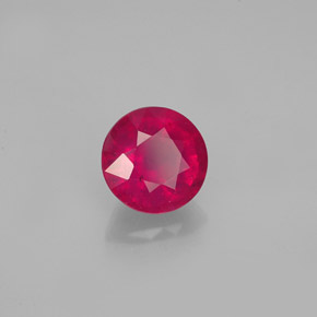 Rubis rouge naturelle coupe roude, 1,35 ct, VS-SI