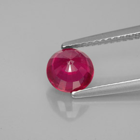 Rubis rouge naturelle coupe roude, 1,35 ct, VS-SI