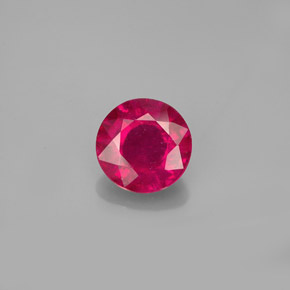 Rubis rouge naturelle coupe roude, 1,50 ct, VS-SI