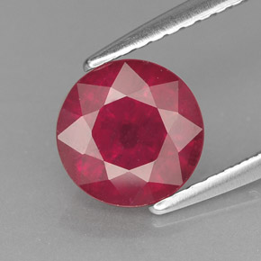 Rubis rouge naturelle coupe roude, 1,75 ct, VS-SI