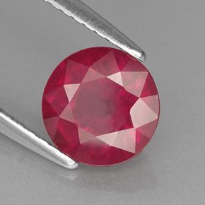 Rubis rouge naturelle coupe roude, 1,75 ct, VS-SI