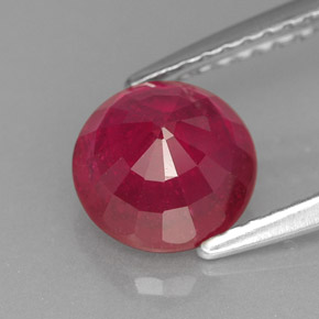 Rubis rouge naturelle coupe roude, 1,75 ct, VS-SI