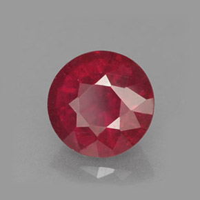 Rubis rouge naturelle coupe roude, 1,55 ct, VS-SI