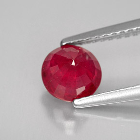 Rubis rouge naturelle coupe roude, 1,25 ct, VS-SI