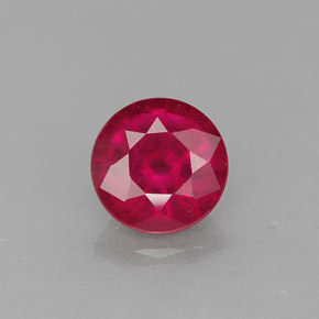 Rubis rouge naturelle coupe roude, 1,19 ct, VS-SI