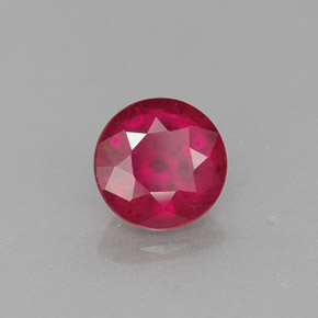 Rubis rouge naturelle coupe roude, 1,19 ct, VS-SI