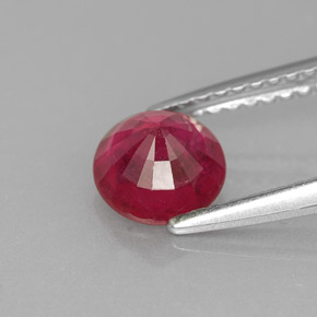 Rubis rouge naturelle coupe roude, 1,19 ct, VS-SI