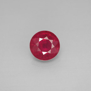 Rubis rouge naturelle coupe roude, 1,74 ct, VS-SI