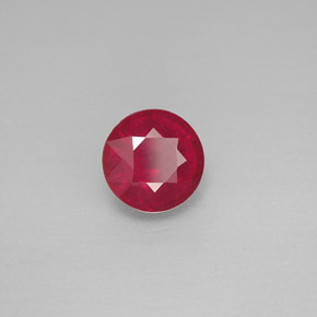 Rubis rouge naturelle coupe roude, 1,74 ct, VS-SI