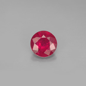 Rubis rouge naturelle coupe roude, 1,26 ct, VS-SI