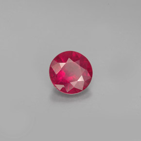 Rubis rouge naturelle coupe roude, 1,26 ct, VS-SI