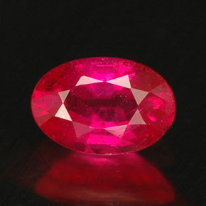 Rubis rose naturelle coupe ovale, 0,59 ct, SI
